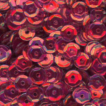 5mm Slightly Cupped Crystal Iris Cranberry 50 Grams