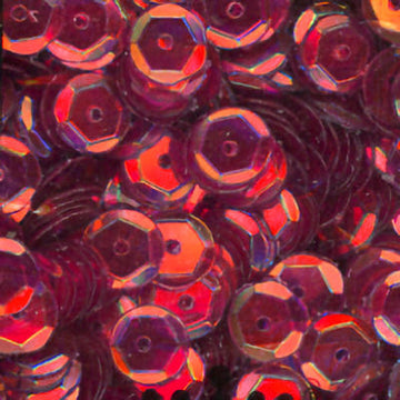 6mm Slightly Cupped Crystal Iris Cranberry 50 Grams