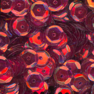 6mm Slightly Cupped Crystal Iris Cranberry 50 Grams