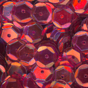 8mm Slightly Cupped Crystal Iris Cranberry