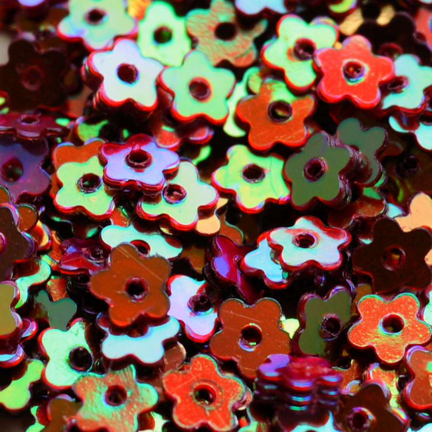 4mm Flat Flower Crystal Metallic Flamenco