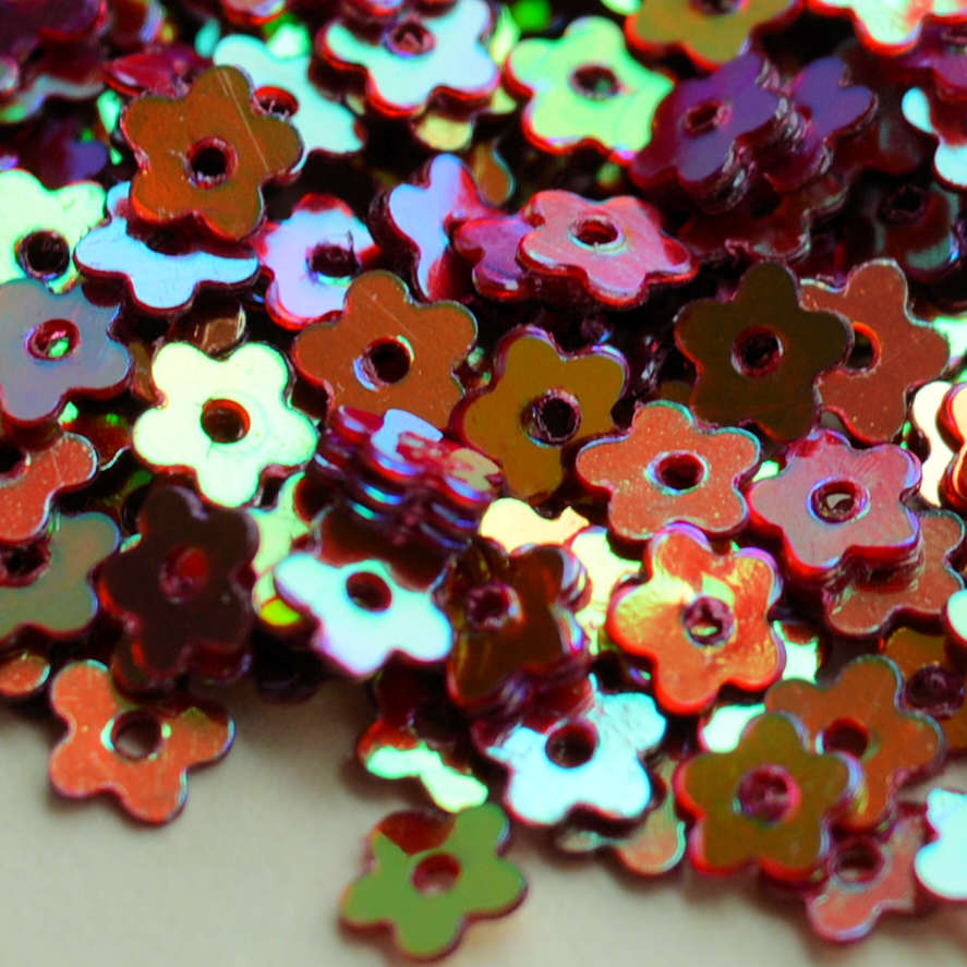 4mm Flat Flower Crystal Metallic Flamenco