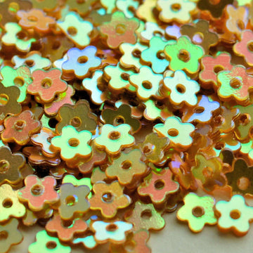 4mm Flat Flower Crystal Metallic Safari