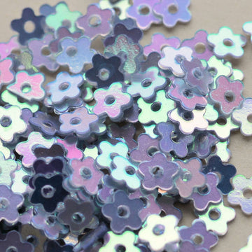 4mm Flat Flower Crystal Metallic Quicksilver 50 Grams