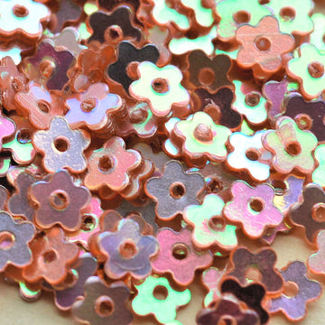4mm Flat Flower Crystal Metallic Rose Gold