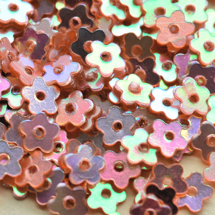 4mm Flat Flower Crystal Metallic Rose Gold