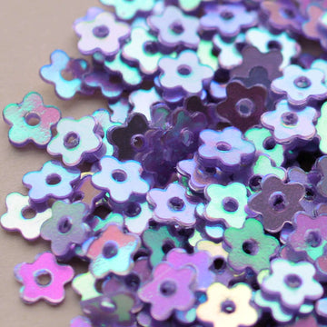 4mm Flat Flower Crystal Metallic Wisteria