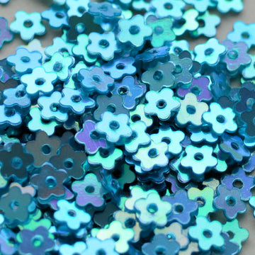 4mm Flat Flower Crystal Metallic Splash