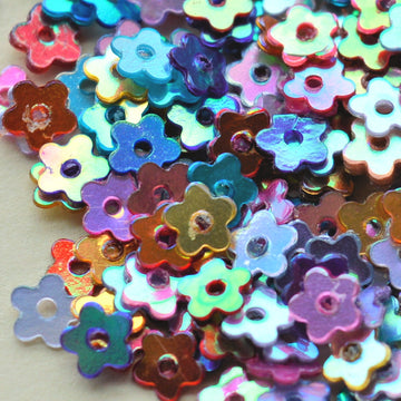4mm Flat Flower Crystal Metallic Mix