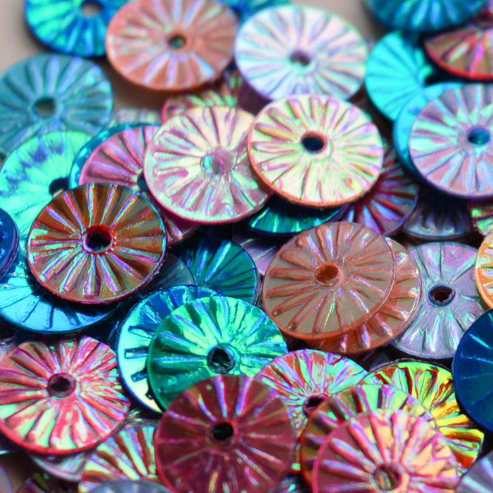 Crystal Metallic 6mm Embossed Mix 100 grams