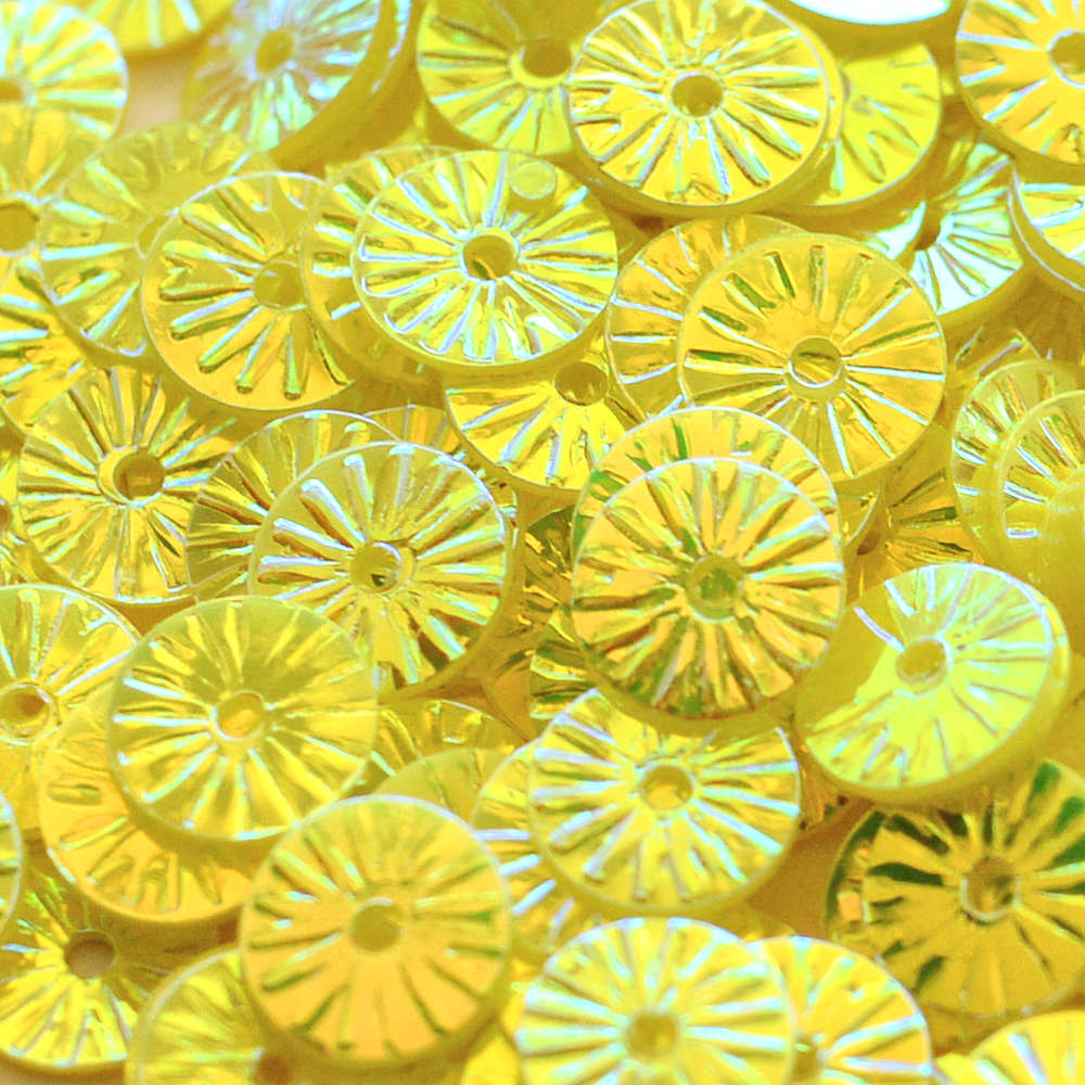 6mm Embossed Crystal Opaque Lemon Yellow