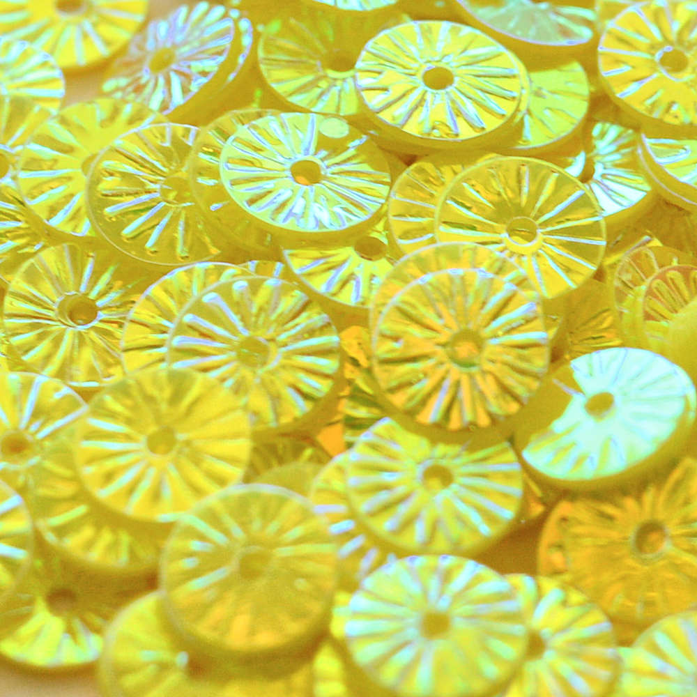 6mm Embossed Crystal Opaque Lemon Yellow