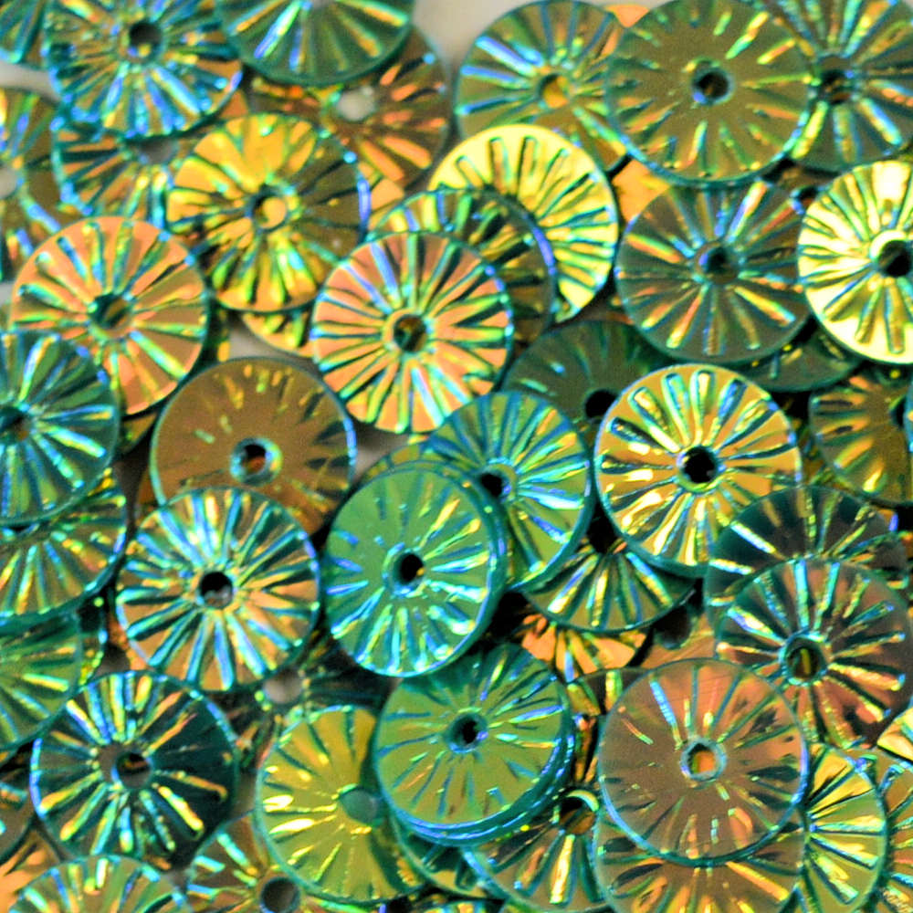 6mm Embossed Crystal Opaque Christmas Green
