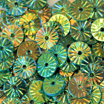 6mm Embossed Crystal Opaque Christmas Green