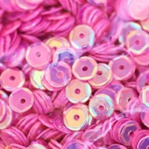 5mm Slightly Cupped Crystal Opaque Carnation 100 Grams