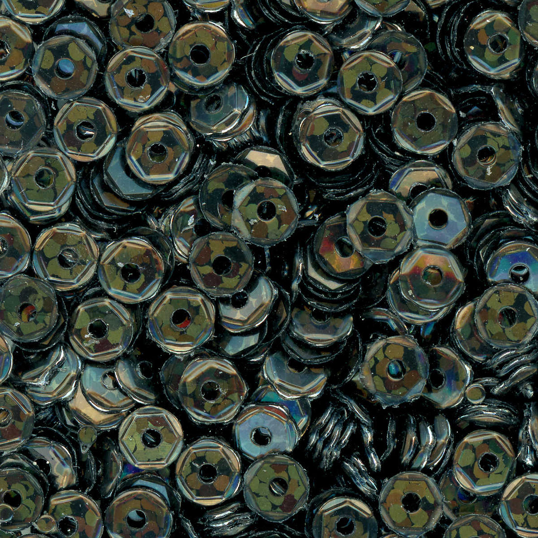 4mm slightly cupped black hologram sequins