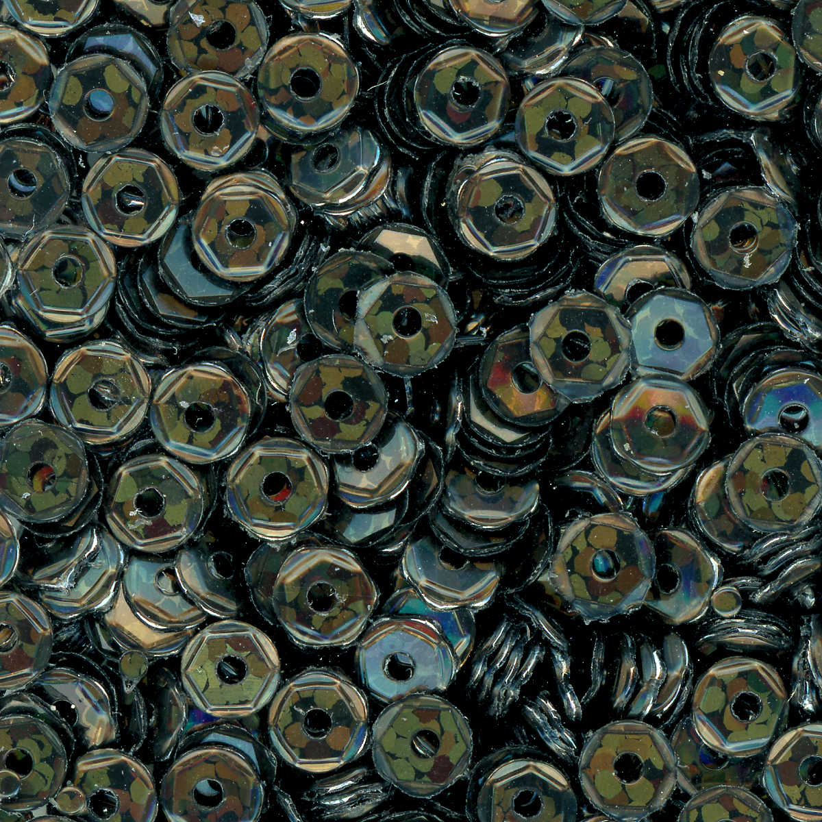 4mm slightly cupped black hologram sequins