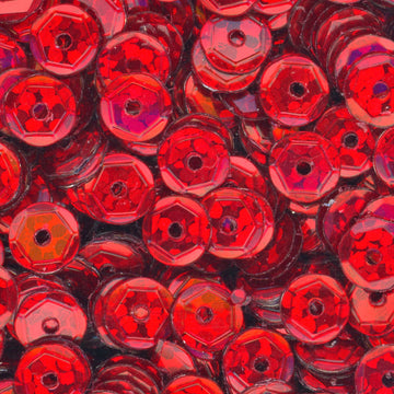 5mm Slightly Cupped Hologram Red