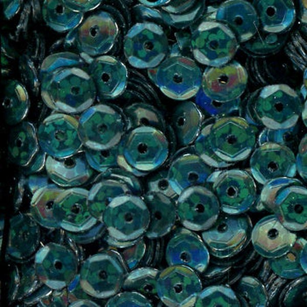 5mm Slightly Cupped Hologram Black Sea 50 grams - Cartwright's Sequins