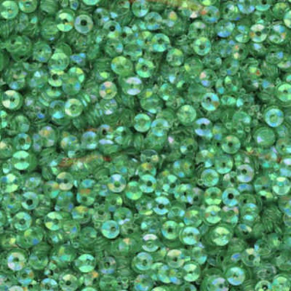 3mm Fully Cupped Iridescent Med Leaf Green