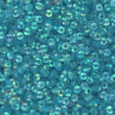 3mm Fully Cupped Iridescent Med Ocean Blue Green