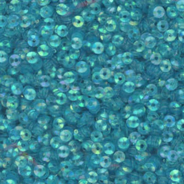3mm Fully Cupped Iridescent Med Ocean Blue Green