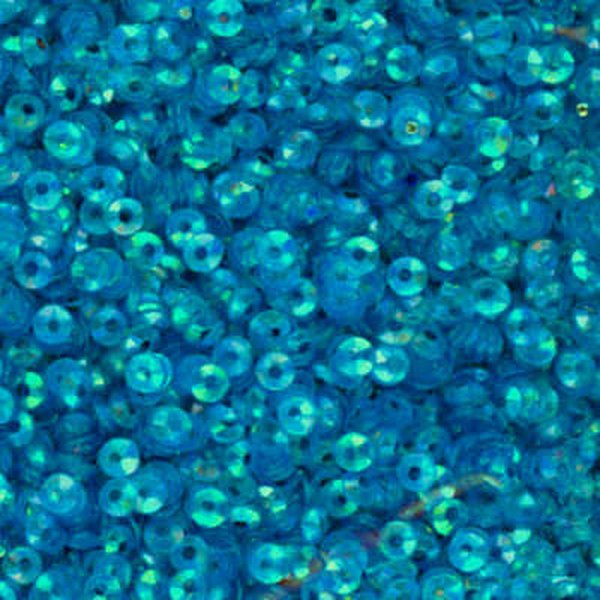3mm Fully Cupped Iridescent Dk Ocean Blue Green