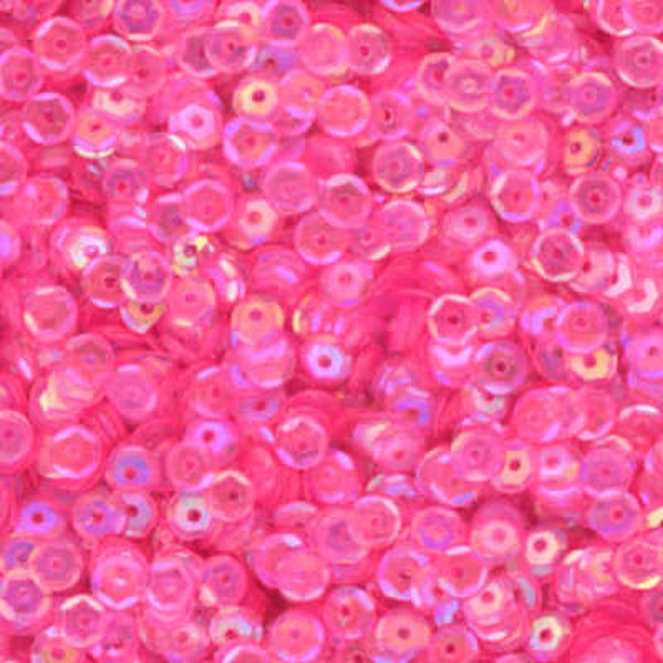 4mm Slightly Cupped Iridescent Dark Pink