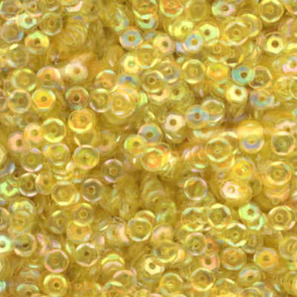 4mm Slightly Cupped Iridescent Lemon Yellow 50 Grams - Cartwright's Sequins