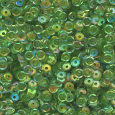 4mm Slightly Cupped Iridescent Dark Chartreuse 100 Grams
