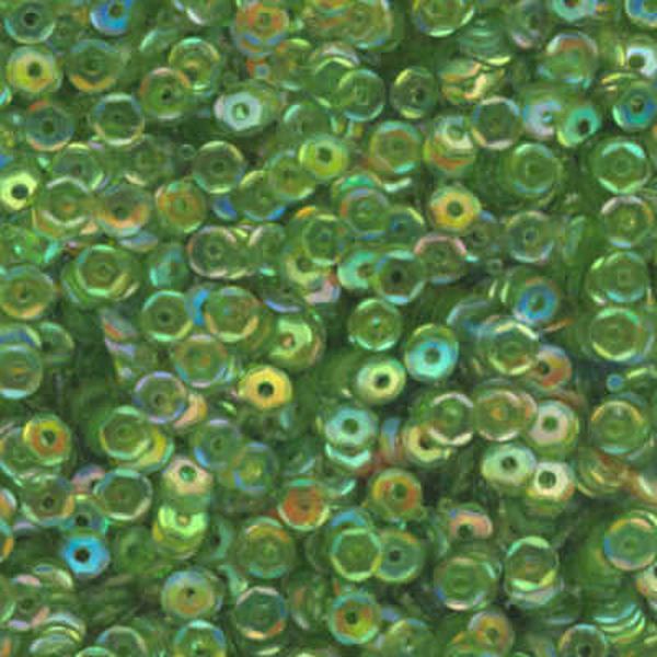 4mm Slightly Cupped Iridescent Dark Chartreuse 50 Grams