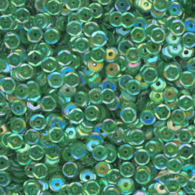 4mm Slightly Cupped Iridescent Dk Leaf Green