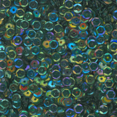 4mm Slightly Cupped Iridescent Emerald Green