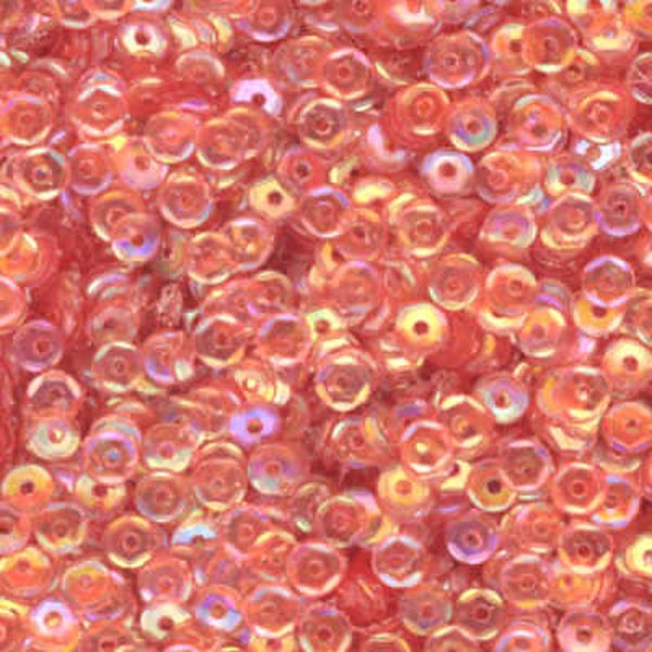 4mm Slightly Cupped Iridescent Lt Burnt Orange