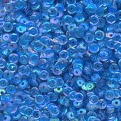 4mm Slightly Cupped Iridescent Duck Wing Blue