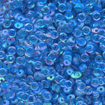 4mm Slightly Cupped Iridescent Duck Wing Blue