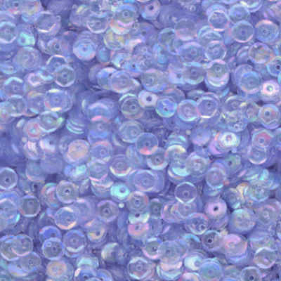 4mm Slightly Cupped Iridescent Med Cornflower Blue