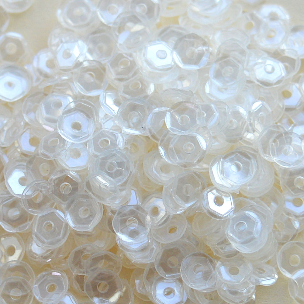 4mm Slightly Cupped Clear Luster