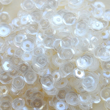 4mm Slightly Cupped Clear Luster