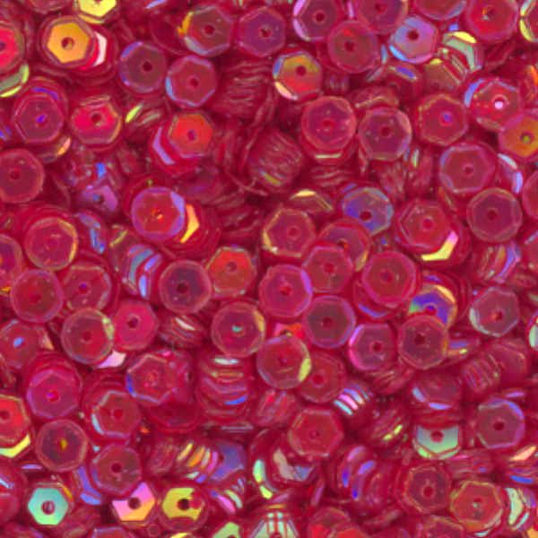 5mm Slightly Cupped Iridescent Red