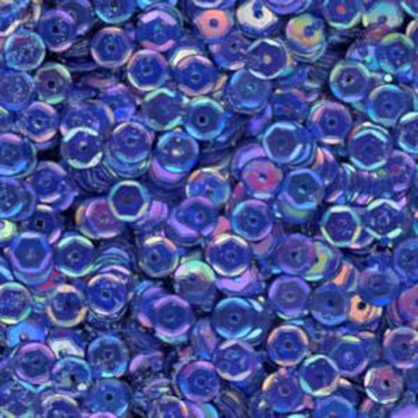 5mm Slightly Cupped Iridescent Peacock Blue