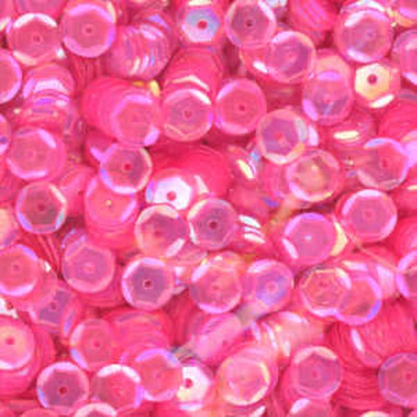 6mm Slightly Cupped Iridescent Dark Pink
