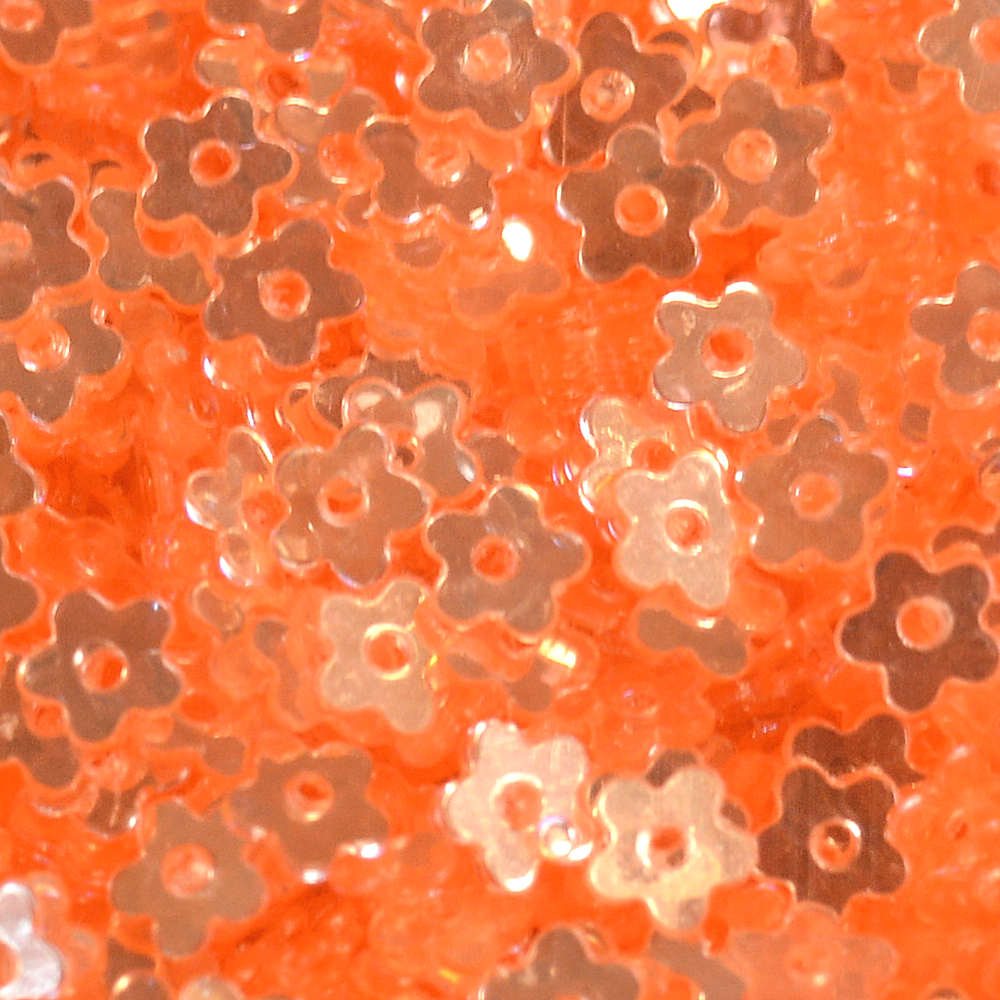 4mm Flat Flower Peach Ice