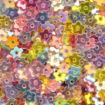 4mm Flat Flower Ice Mix 100 Grams