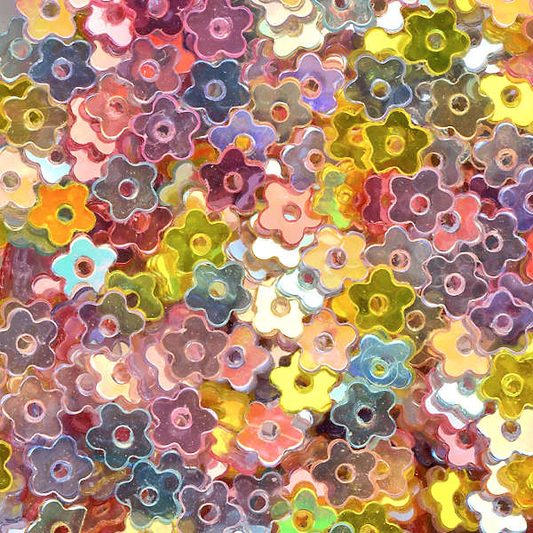 4mm Flat Flower Ice Mix 100 Grams