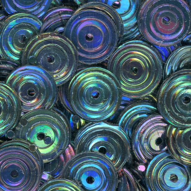 8mm Circle Iridescent Black 100 Grams