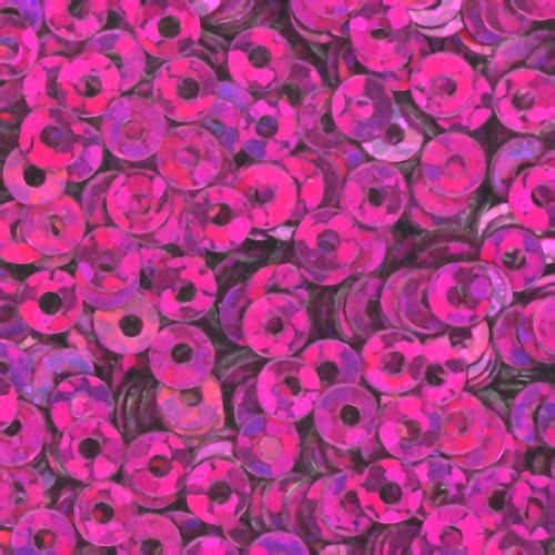 3mm Flat Hologram Rose Pink