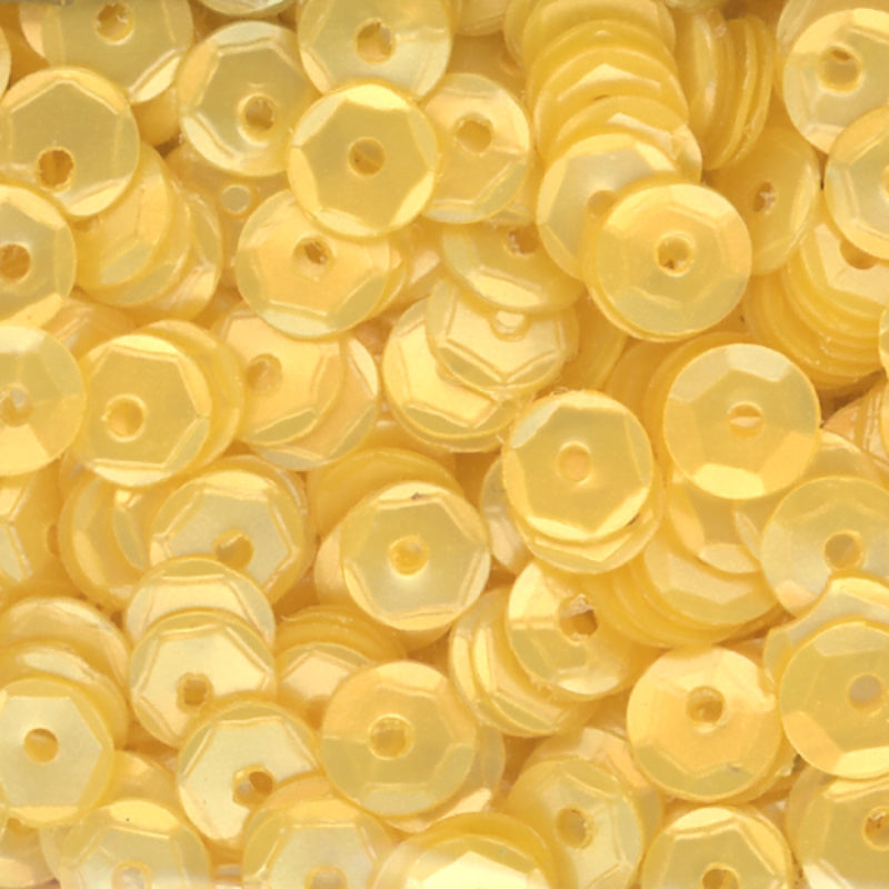 4mm Slightly Cupped Satin Light Maize