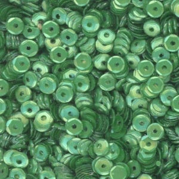 4mm Slightly Cupped Satin Dark Willow Green