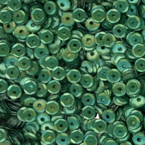 4mm Slightly Cupped Satin Emerald Green